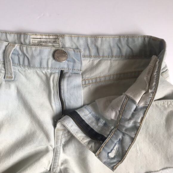 Current/Elliott Boyfriend Jean Shorts Distressed Raw Hem Denim Cutoffs Size 24 - Picture 4 of 4